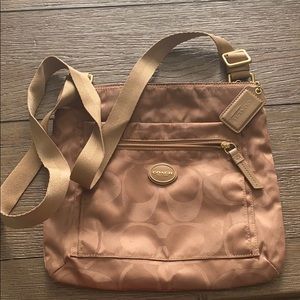 Tan Coach crossbody bag